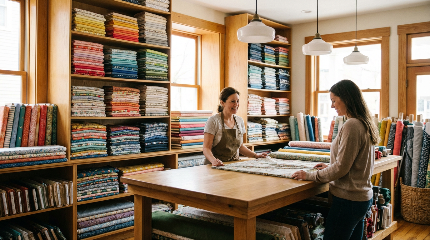 Tienda de telas con atención personalizada al cliente